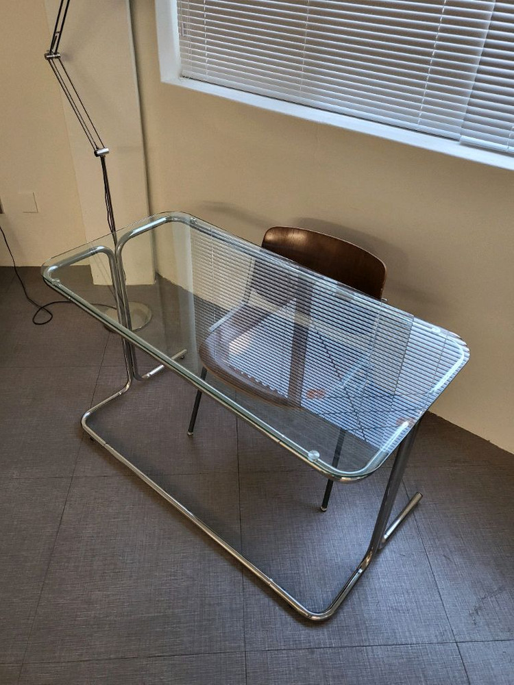 미드센츄리 유리 철제 테이블 120--3