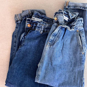 자라 청바지 배기핏 롤업 데님팬츠