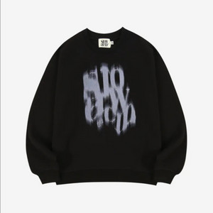 슬로우애시드 블러리 로고 맨투맨 블랙 S