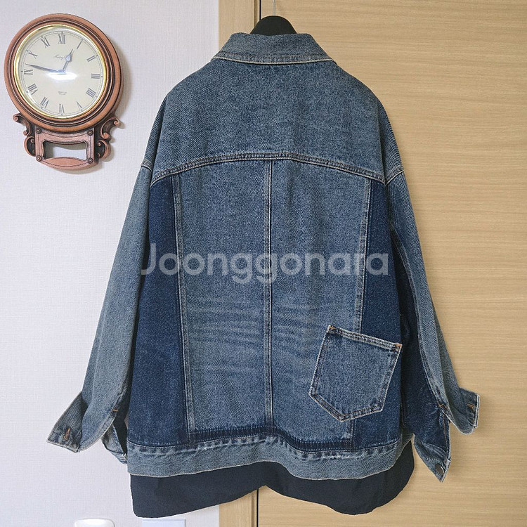 구호(KUHO) 여성 오버사이즈 데님 트러커 자켓 블루--4