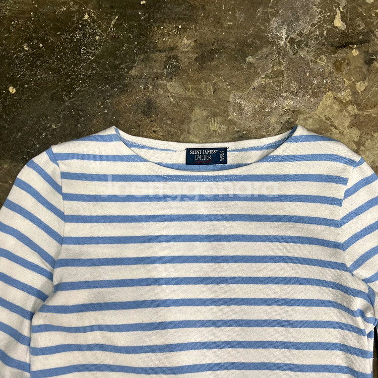 XS) 세인트제임스 길단 스트라이프 보더티 티셔츠--1