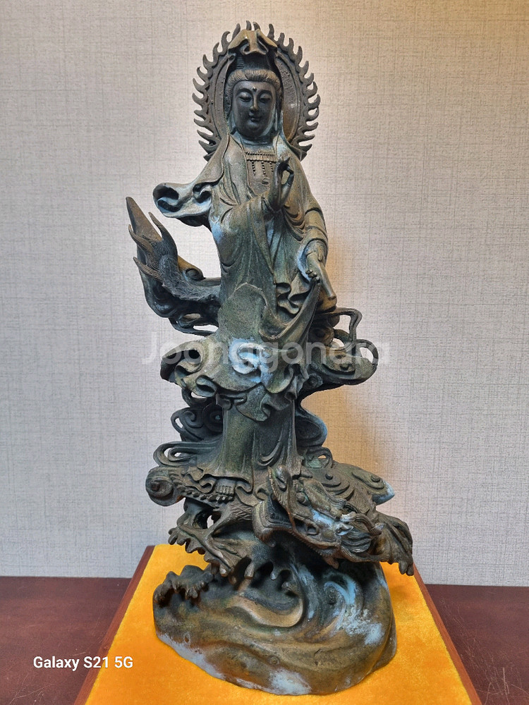 청동 해수관음보살상 입상 불상 - 높이 43cm--1