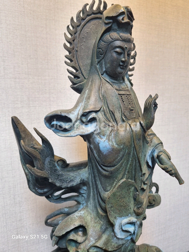 청동 해수관음보살상 입상 불상 - 높이 43cm--3