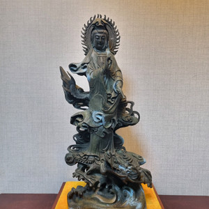 청동 해수관음보살상 입상 불상 - 높이 43cm
