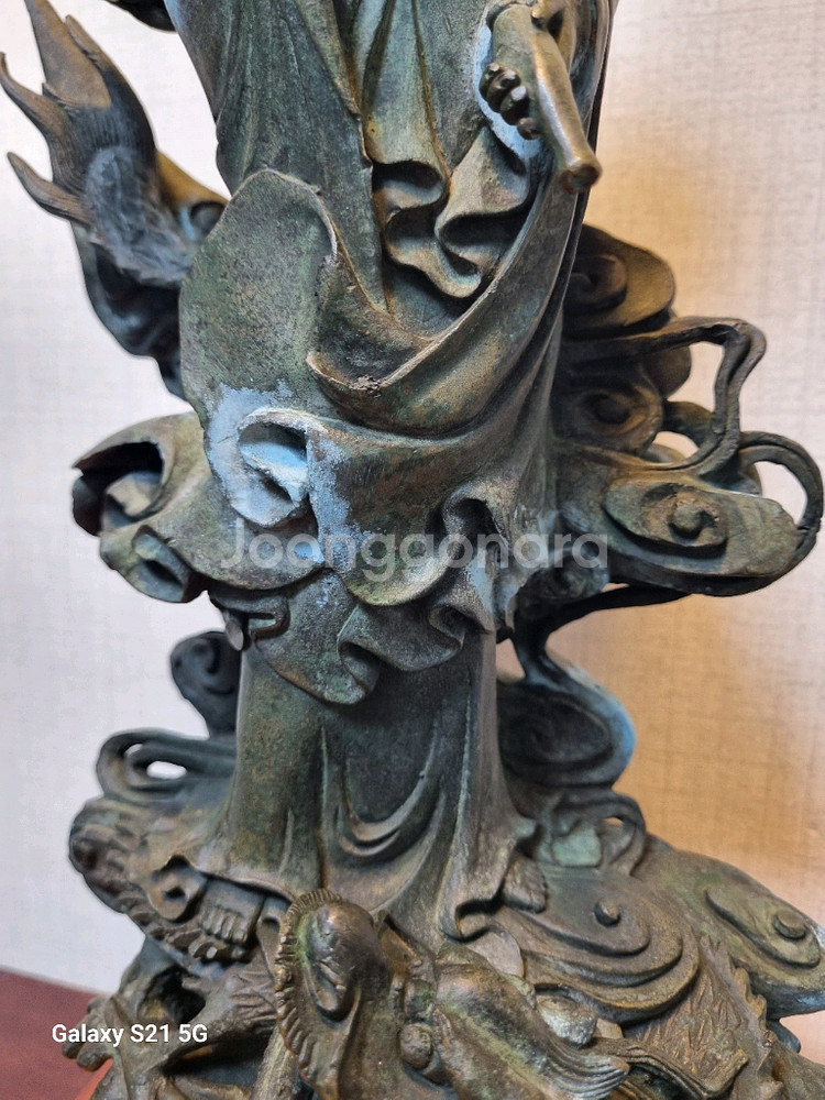 청동 해수관음보살상 입상 불상 - 높이 43cm--5
