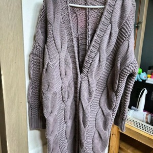 롱 니트 가디건