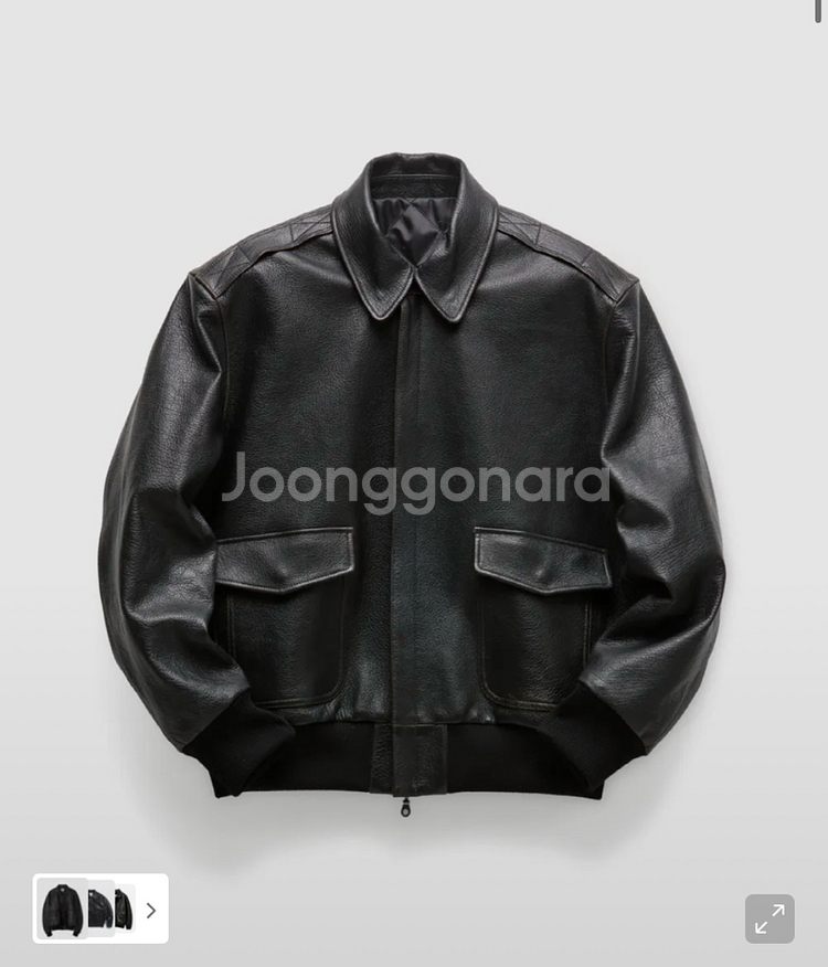 쿠어 고트 스킨 A-2 레더 자켓 (블랙) M사이즈--0