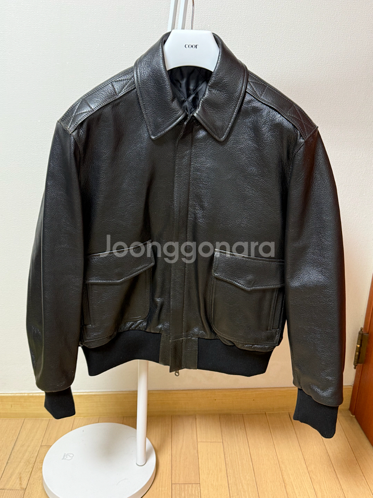 쿠어 고트 스킨 A-2 레더 자켓 (블랙) M사이즈--1