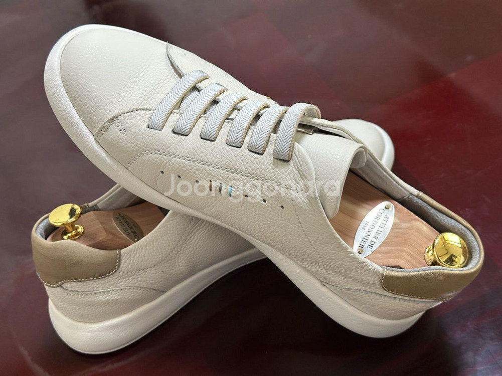 닥스 아이보리 가죽 스니커즈 265mm--4