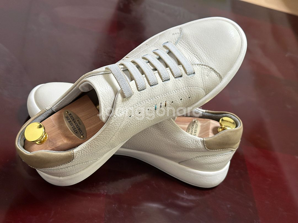 닥스 아이보리 가죽 스니커즈 265mm--3