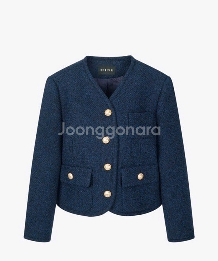마인 캐시미어 블렌드 브이넥 자켓 랑방 타임 더캐시미어--0