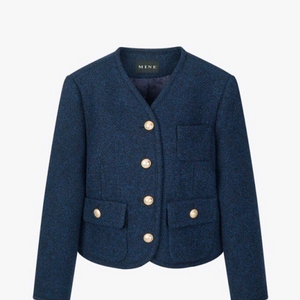 마인 캐시미어 블렌드 브이넥 자켓 랑방 타임 더캐시미어