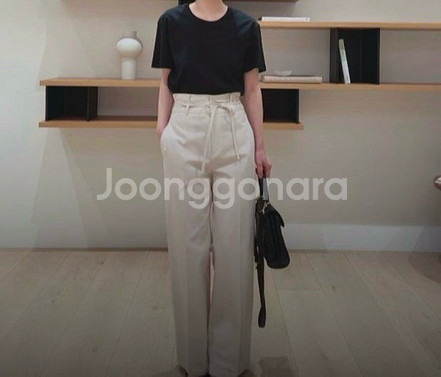 유메르 모르코 벨티드팬츠1사이즈 라이트베이지--4