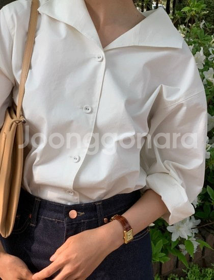 모네마켓 르네코튼셔츠 새상품 리본빛--0