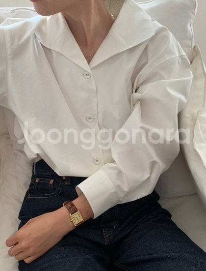 모네마켓 르네코튼셔츠 새상품 리본빛--1