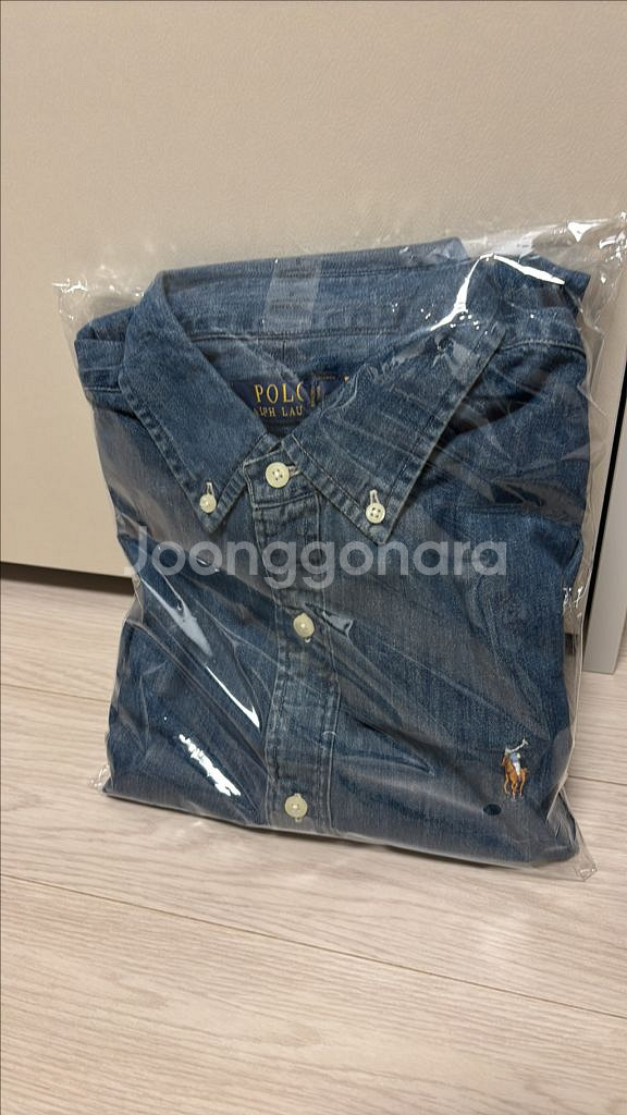 폴로 남녀공용 데님 셔츠 s 새상품 택포--0