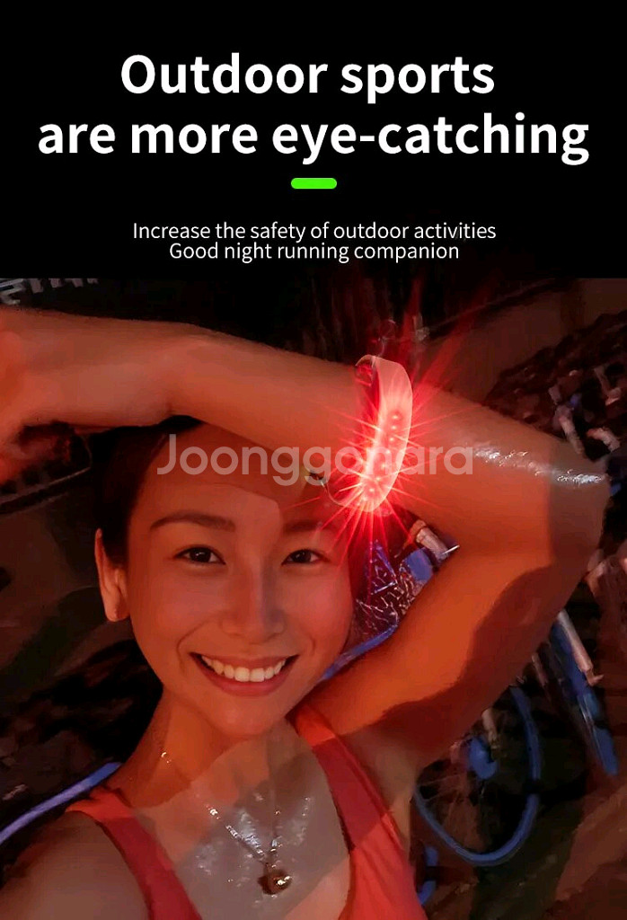 새상품)C충전식 러닝밴드 야간 안전 오토바이 배달 경광--1