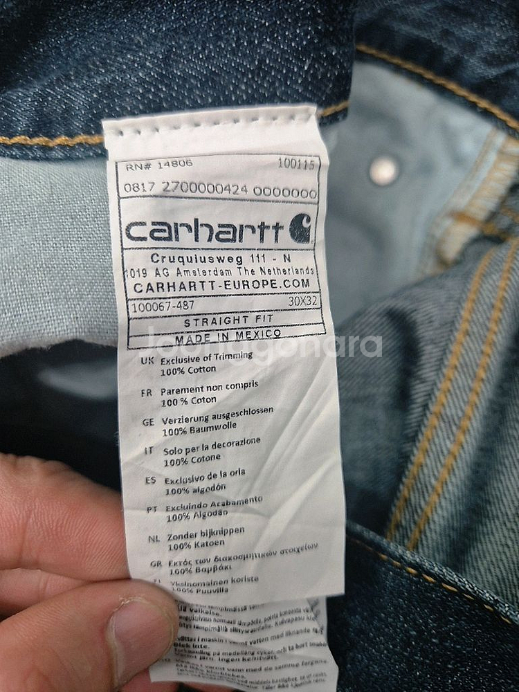 [30]<칼하트>Straight Fit 데님 팬츠--8