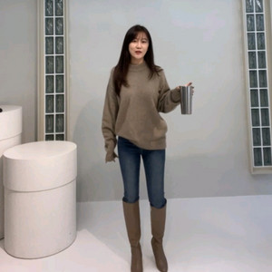 루흐 하엄지 아디세떼흐 라쿤 니트 브라운