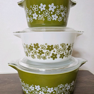 빈티지 파이렉스 스프링 블라썸 냄비 3개 세트