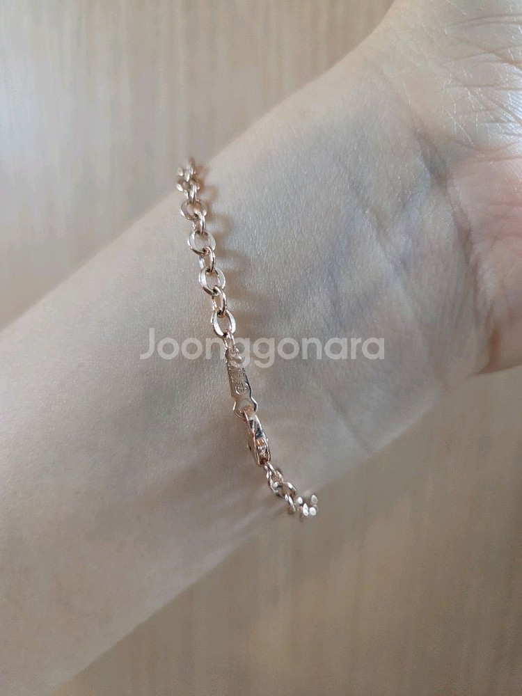 (메이비투아)14k 핑크골드 체인팔찌--1