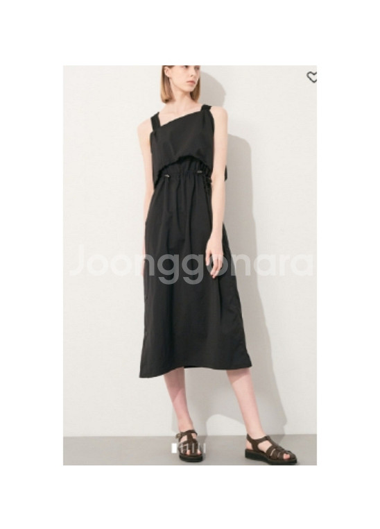 타임 time 드로우스트링 슬리브리스 원피스 66 사--0