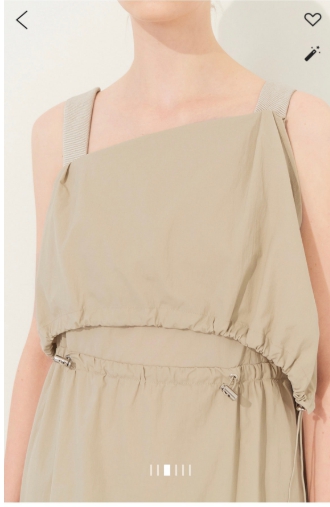 타임 time 드로우스트링 슬리브리스 원피스 66 사--2