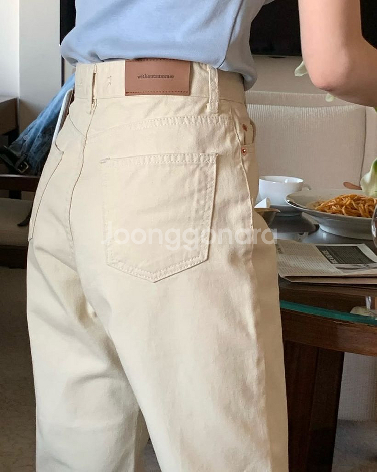위드아웃썸머 페어코튼 팬츠 버터--3