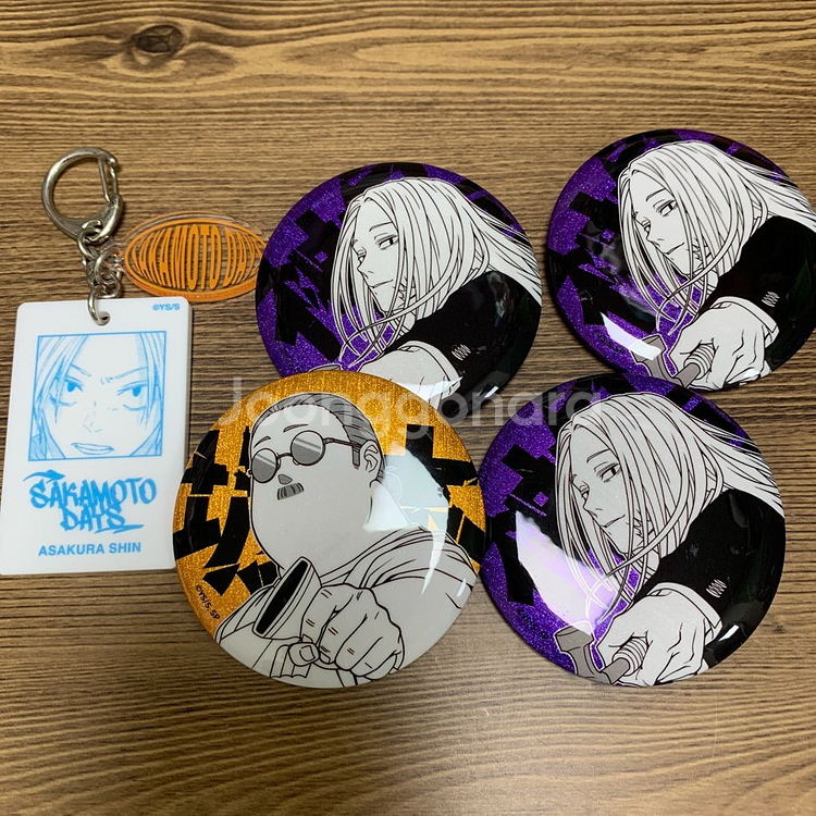사카데이 사카모토 데이즈 팝업 캔뱃지 키링 신 시시바--0