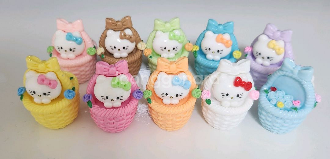 키티 바구니 미니 피규어 10개 세트--0
