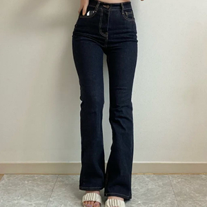 생지 하이웨스트 부츠컷 데님팬츠