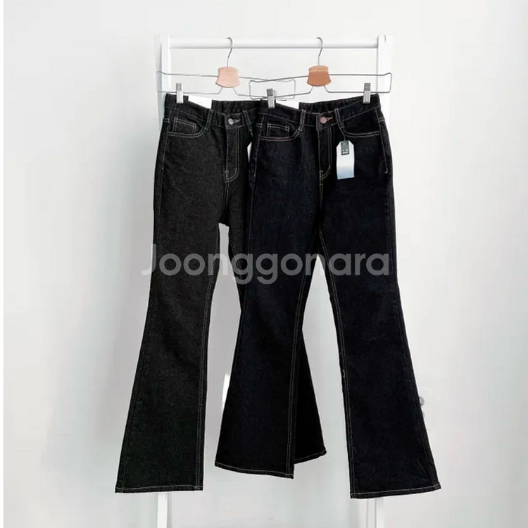 생지 하이웨스트 부츠컷 데님팬츠--1