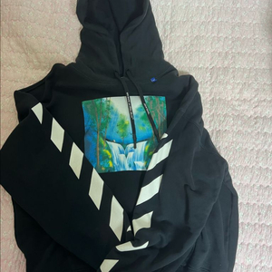 오프화이트 워터폴 후드티