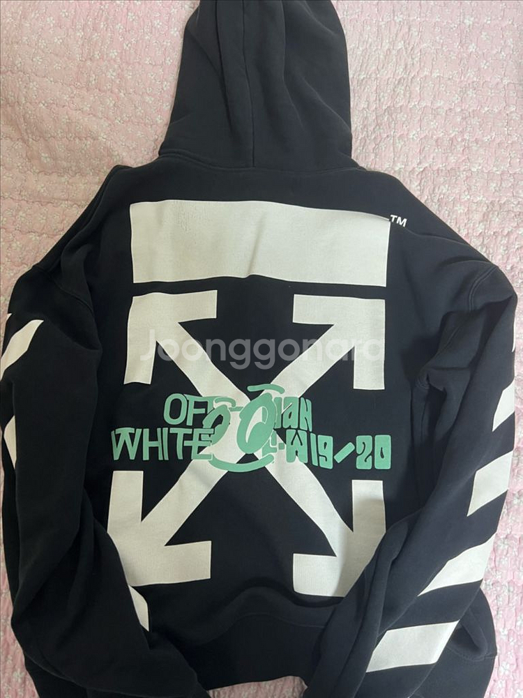 오프화이트 워터폴 후드티--1