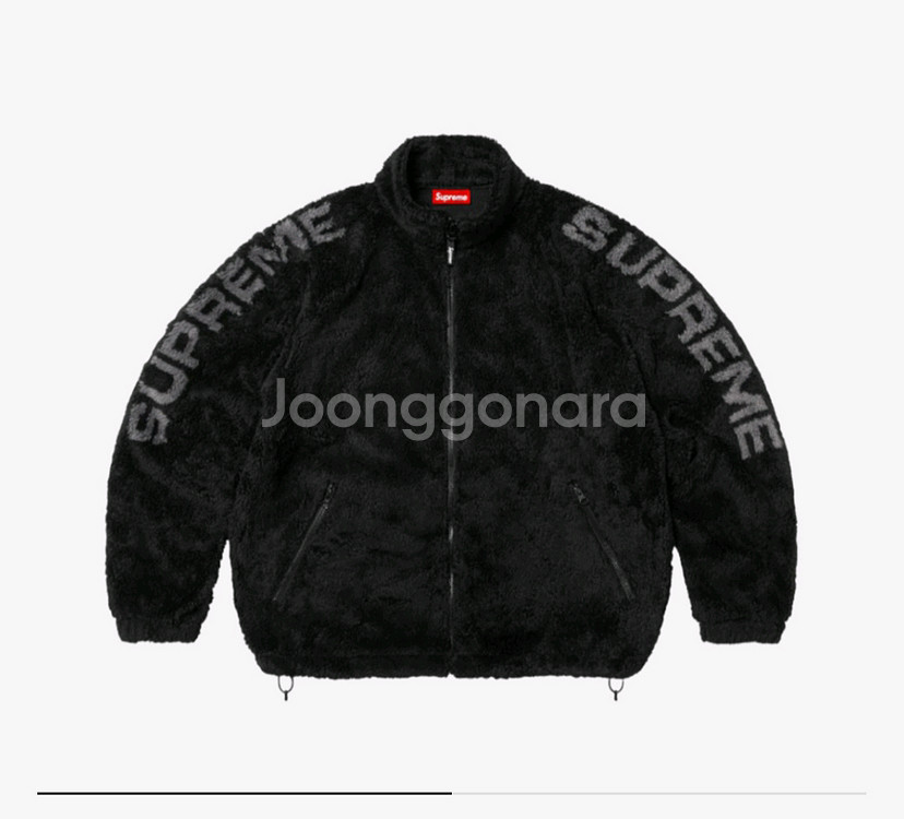 슈프림 숄더 로고 플리스 자켓 블랙 M 새상품--0