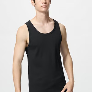 유니클로 드라이 컬러 리브 탱크탑 러닝 블랙 XL 3장