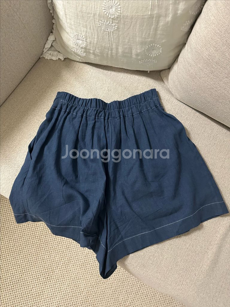 린넨 팬츠 네이비--1