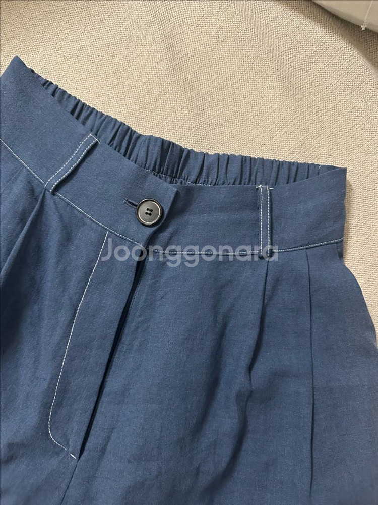 린넨 팬츠 네이비--2
