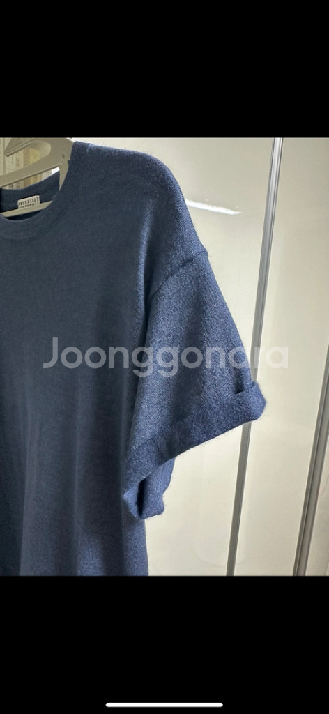 브루넬로 쿠치넬리 캐시미어 블렌드 티셔츠 블루--6