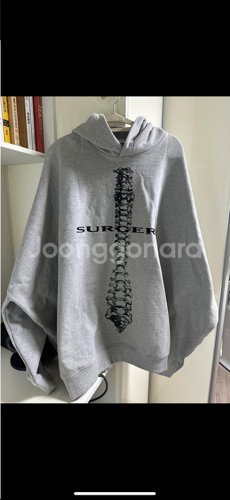 SURGERY 그레이 오버 후드티 os--4