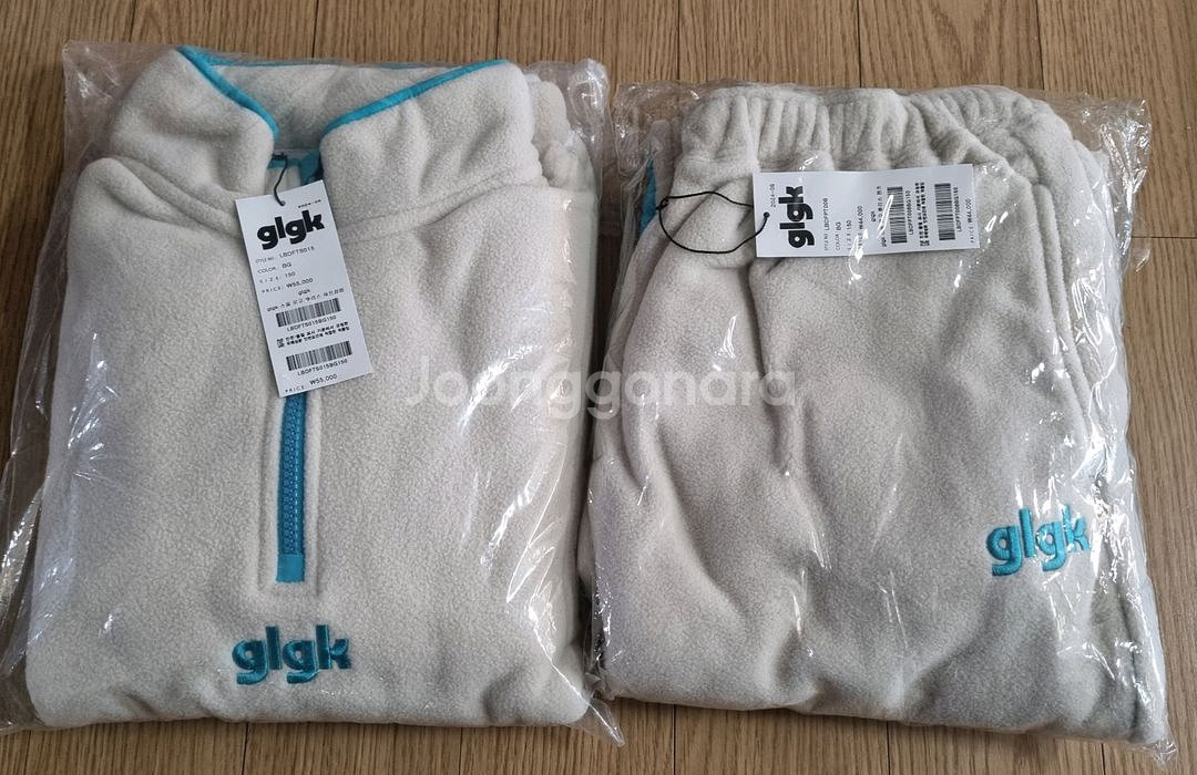 히로 glgk 스몰로고 후리스 하프집업/팬츠 150--1