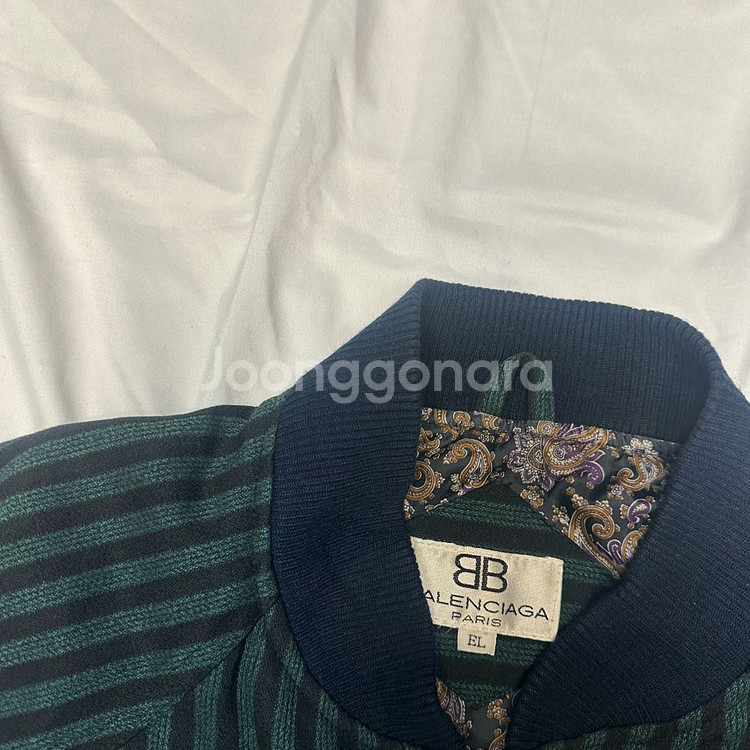 발렌시아가 올드스쿨 스트라이프 울모직블루종 XL--2