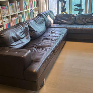 POLO DIVANI 브라운 가죽 코너형 소파