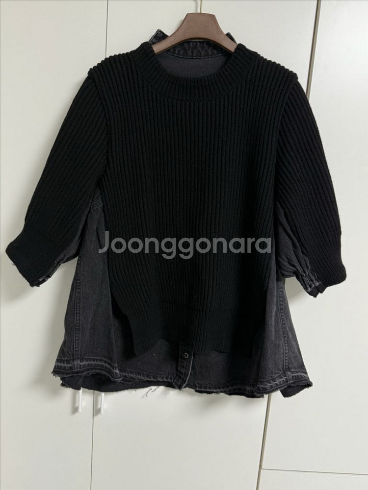 SACAI 사카이 데님 패널 블라우스--1