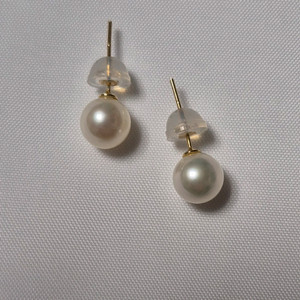 14k 7mm 담수진주 귀걸이