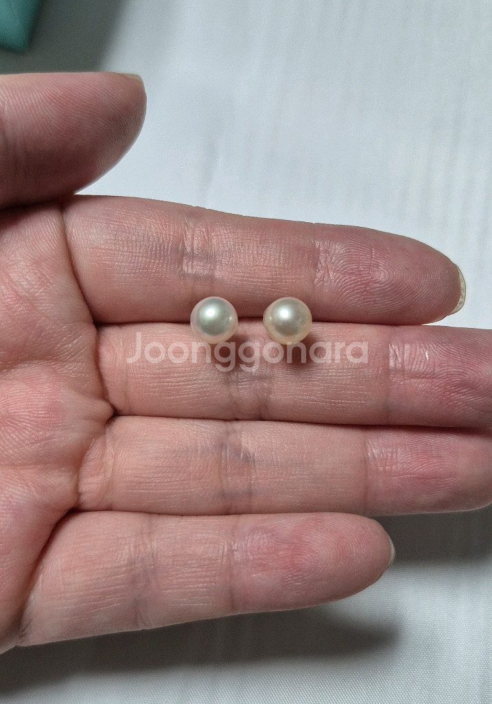 14k 7mm 담수진주 귀걸이--3