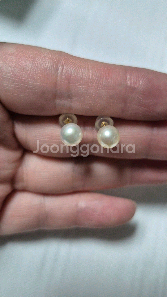 14k 7mm 담수진주 귀걸이--2