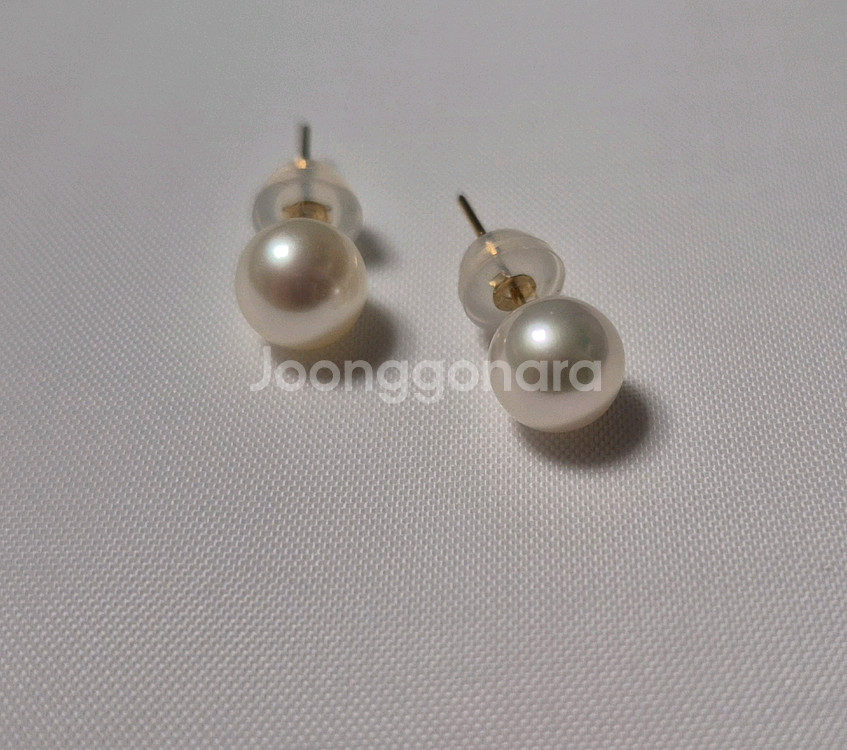 14k 7mm 담수진주 귀걸이--1