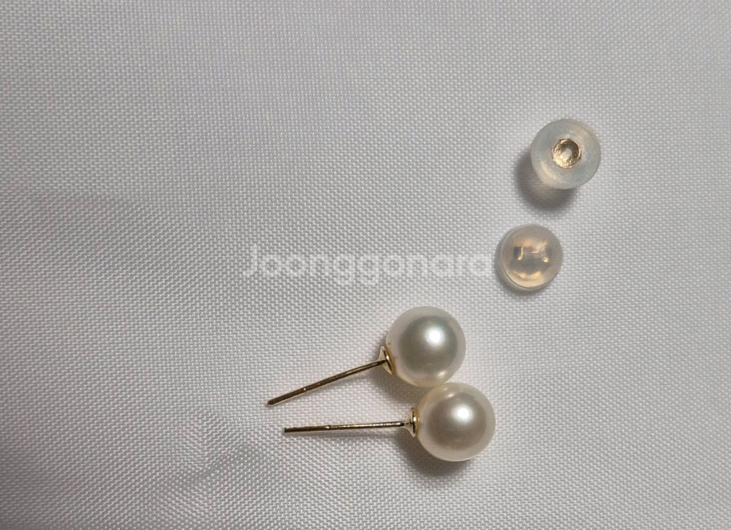 14k 7mm 담수진주 귀걸이--5