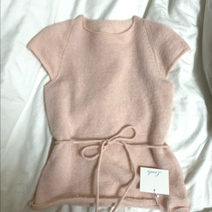 리즈Leeds 하프 반목 니트 핑크 새상품 르플레인